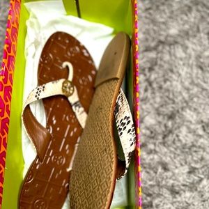 Tory Burch thong sandal Python Print